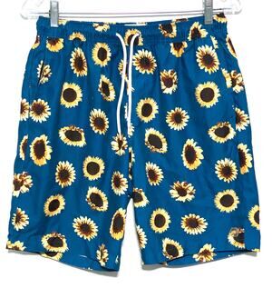 Empyre Grom Sunflowers Swim Board Shorts Mens S Zip Pocket Vacation Summer